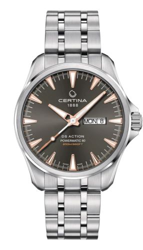 Certina DS Action Powermatic 80 Day-Date Stainless Steel / Grey / Bracelet